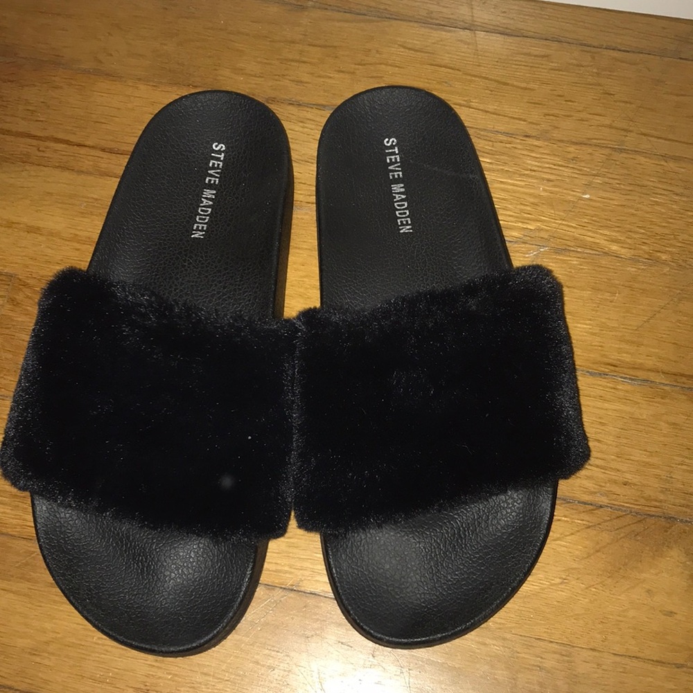 steve madden furry slides